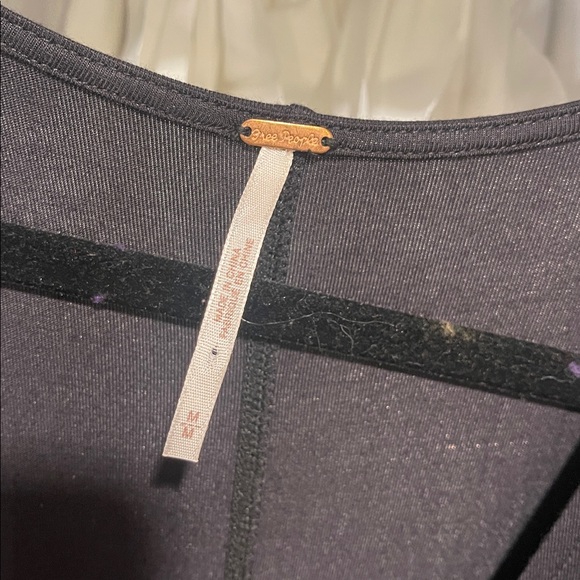 Free People Black Chelsea plunging v-neck dress euc women’s medium - Picture 7 of 9